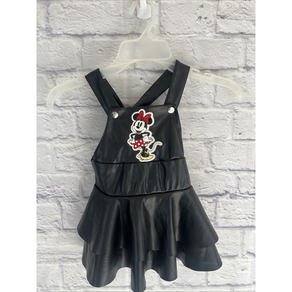 Disney Jr. Baby Girls Faux Leather Minnie Mouse Jumper Dress 12 Months
